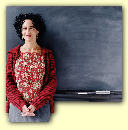This is not a very good teacher in my opinion because she doesn't have chalk.Won't you give her some chalk?