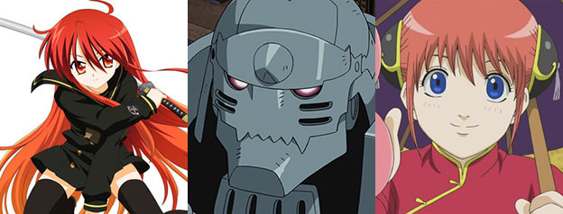 Probably the one in the middle. That's Al from Fullmetal Alchemist. He's a teenage boy's soul attached to a suit of armor by blood. His show is all about Japan coming to terms with the atrocities they committed in World War 2. It's awesome.
